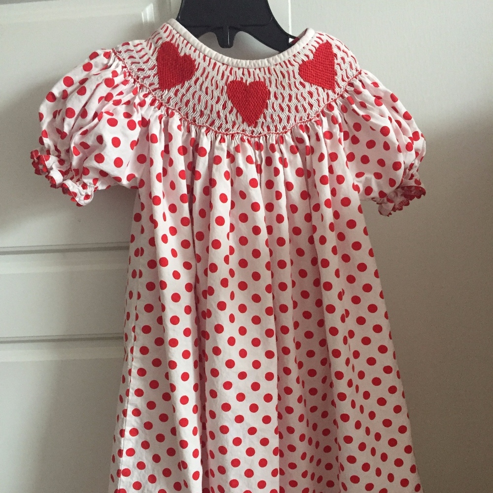 Girls Smocked Heart Dress
